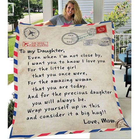 LoveLetters™ To My Daughter / Son From Mom - Custom Personalized Fleece Blanket