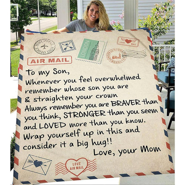 LoveLetters™ To My Daughter / Son From Mom - Custom Personalized Fleece Blanket