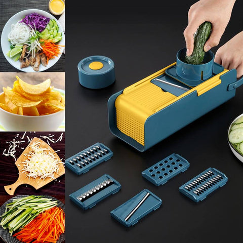 VeggiMagic™ All-In-One Cutter Chopper Slicer & Grater With Enhanced Safe Hand Guard (With Free Peeler Gift)