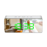 Lumina™ 3-In-1 LED Mirror Alarm Clock Rectangle / Green