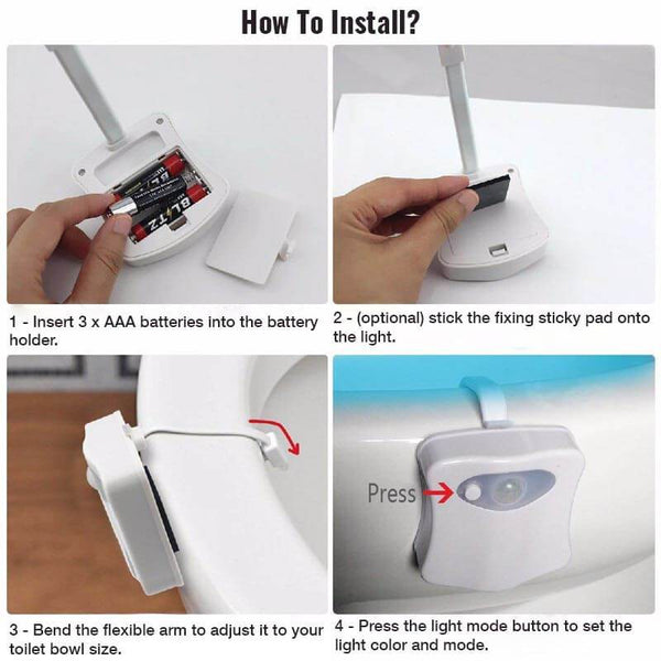 UVGlow™ 3-in-1 Toilet Bowl Night Light With Anti-Mold LED & Air Freshener  (Upgraded)