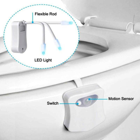 Toilet Night Light Motion Sensor LED 1/8/16 Colors 1/2 Pack,Toilet
