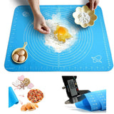 Nonstick Silicone Pastry Mat With Measurements Blue