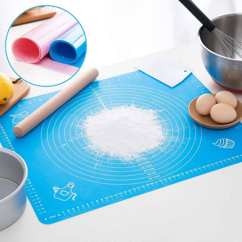 Nonstick Silicone Pastry Mat With Measurements Blue