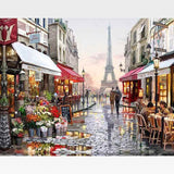 Paris Street Rainy Day Paint-By-Numbers Kit