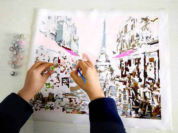 Picarts™ Paris Street Rainy Day Paint-By-Numbers Kit