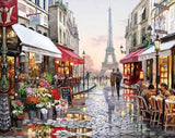 Paris Street Rainy Day Paint-By-Numbers Kit