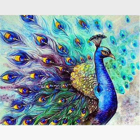 Canvas Art Paint Set Peacock