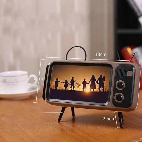 2-in-1 Retro TV Bluetooth Speaker & Phone Holder