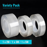 Magic-Grip™  Traceless Self-Adhesive Nano Tape Variety Pack ( 1 x 2M, 1 x 3M, 1 x 5M)