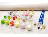 Vintage Abstract Wise Owls Paint-By-Numbers Kit