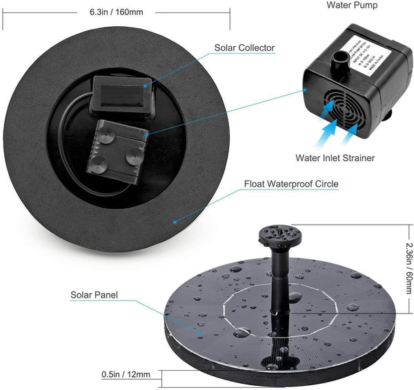 SolarSplash™ Solar Powered Fountain (Upgraded)