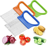Clever Vegetable Holder and Slicer Blue