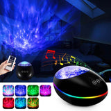 RelaxGlow™ Starry Sky Galaxy Projection Light Ocean Waves / Black
