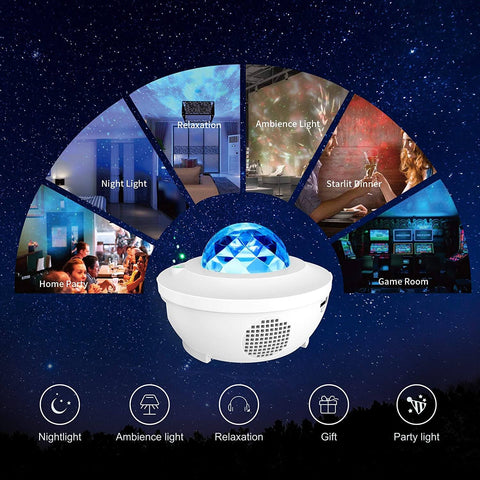RelaxGlow™ Starry Sky Galaxy Projection Light (Enhanced Edition)