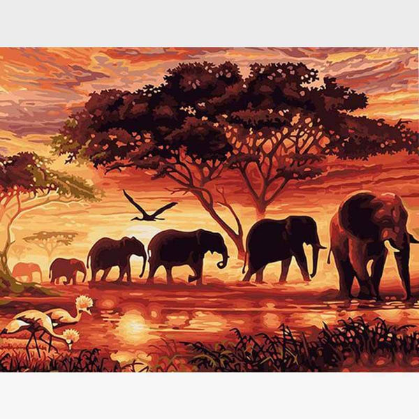 Sunset Safari Paint-By-Numbers Kit
