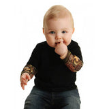 2019 Tattoo Sleeve Print Baby Romper Black Romper / 6-9 Months