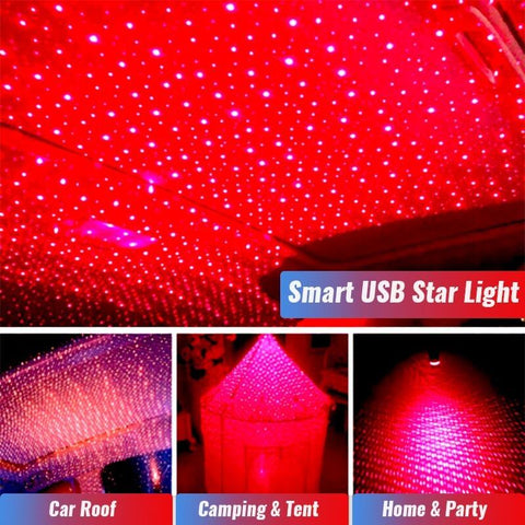 Car Interior Roof LED Star Light USB Atmosphere Starry Sky Night