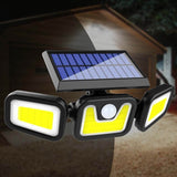 GlowFX-Solar™ Ultra Bright Motion Sensor Solar Security Light 100 COB LEDs -  Attached Solar Panel