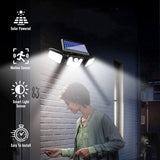 GlowFX-Solar™ Ultra Bright Motion Sensor Solar Security Light 74 LEDs - Attached Solar Panel