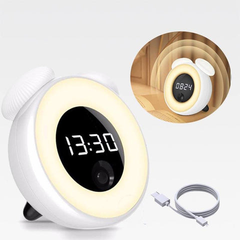 IntelliNight™ Wireless Smart LED Night Light & Alarm Clock WHITE