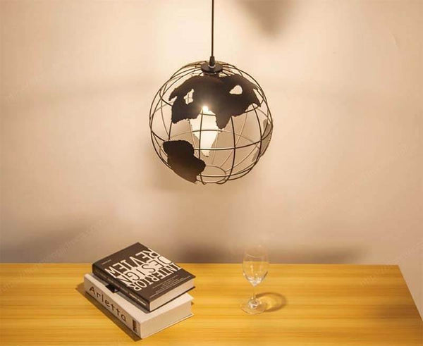 World Map Globe Pendant Light