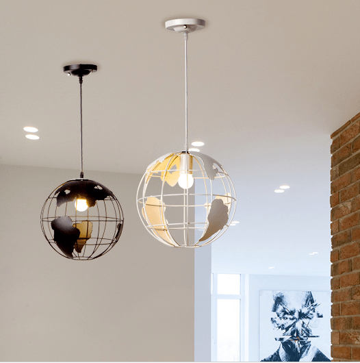 World Map Globe Pendant Light