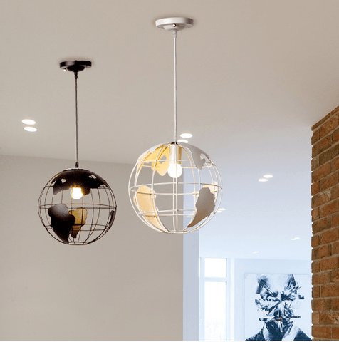 World Map Globe Pendant Light