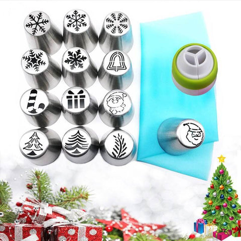 IJs Piping Tips Set Kerst Bloem Glazuur Tips Nozzles Gemaakt van IJs Piping Tips Set Kerst Bloem Glazuur Tips Nozzles Gemaakt van