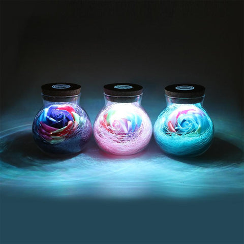 Illuminated Rose In a Bottle Light