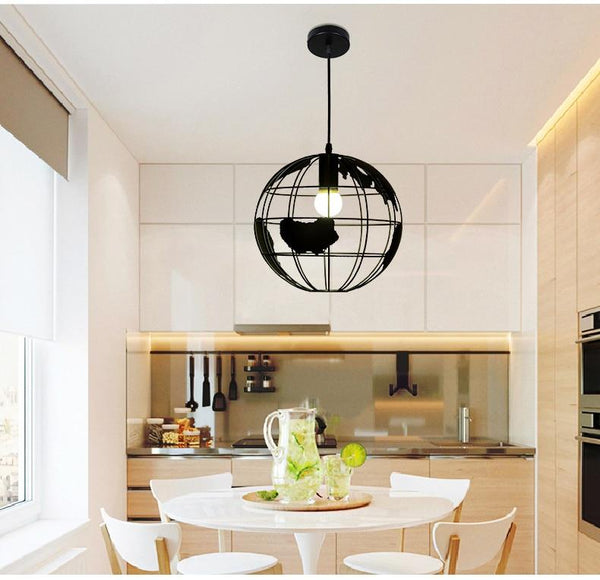 World Map Globe Pendant Light