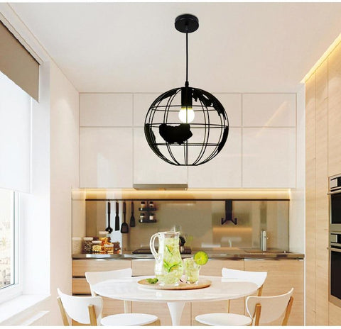 World Map Globe Pendant Light