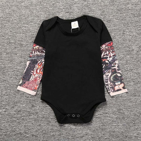 Sleeve Tattoo Print Baby Romper