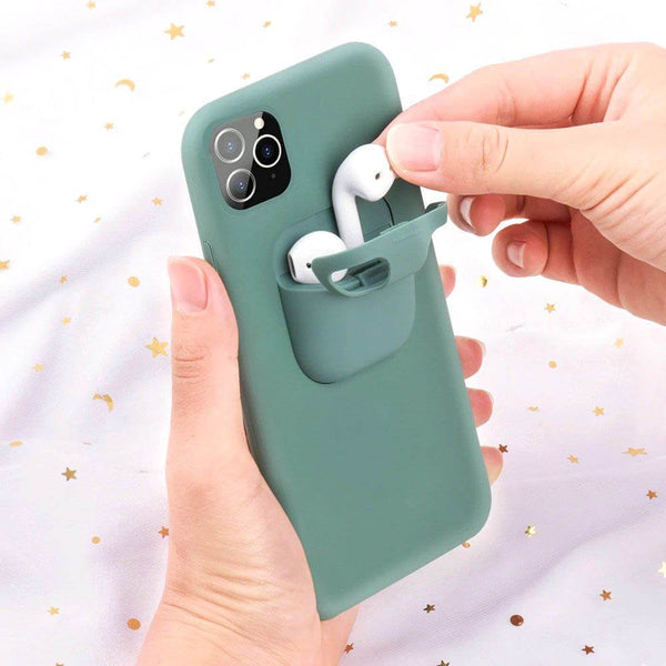 PodsPocket™ 2-In-1 iPhone Case With AirPods Holder Mint Green / iPhone 11 Pro Max / AirPods 1 / AirPods 2