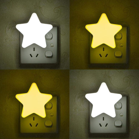 Cute Star Night Light With Smart Light Sensor