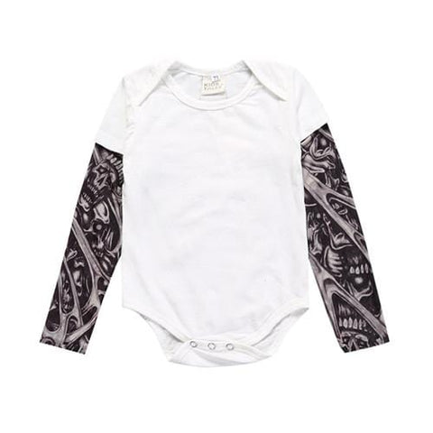 Sleeve Tattoo Print Baby Romper