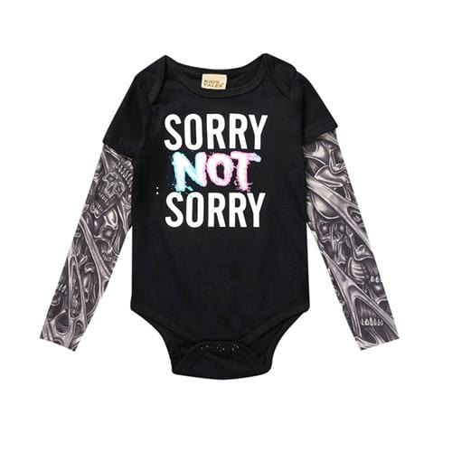 Sleeve Tattoo Print Baby Romper