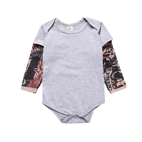 Sleeve Tattoo Print Baby Romper