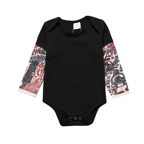 Sleeve Tattoo Print Baby Romper